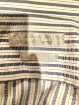 新品【定価16,280円】ハイストリート　高級サッカーストライプストレッチワイドカラーシャツ　Mサイズ　ブルー　日本製　LEON　Safari_画像9