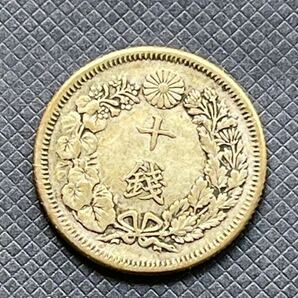 旭日龍１０銭銀貨 明治42年 大日本 古銭 の画像2