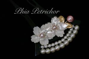 . Sakura ornamental hairpin chopsticks type pearl . hair ornament tomesode kimono coming-of-age ceremony wedding hairpin hair accessory peace graduation ceremony pearl The Seven-Five-Three Festival New Year N8