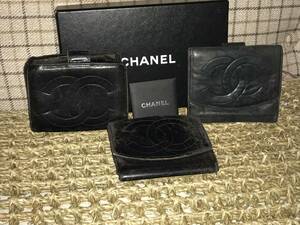 シャネルCHANELシール付きココマークがま口財布など3点セット本物￥500から