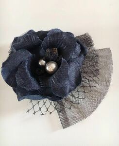 new goods unused navy flower race corsage hair accessory 