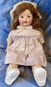 エファンビー アンティークドール コンポジションドール アメリカ 女の子 Effanbee 抱き人形 当時もの 骨董 青い目の人形