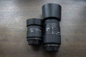 PENTAX K mount SIGMA lens set 28-70mm + 70-300mm ( hood, cover, cap ) [35mm film . digital single‐lens reflex . correspondence ]