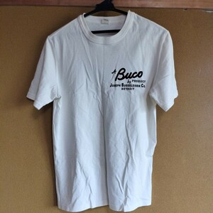 BUCO byPRODUCT Tシャツ　Medium（38〜40）アメカジ　シロ　ホワイト　中古　アメリカン　バイク　ハーレー　ヘルメット　リアルマッコイズ