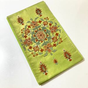 2405t106 袋帯　刺繍　正絹　六通柄袋帯