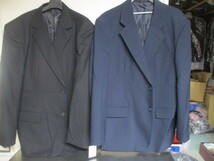 P215/未使用 B7 2枚セット スーツ ジャケット 上着 ウール混他 まとめ売り_画像1