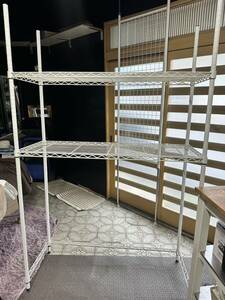 ホームエレクター メタルラック ホワイト 2段 キャビネット 棚 W118×H190×D44cm HOME ERECTA 引き取り歓迎