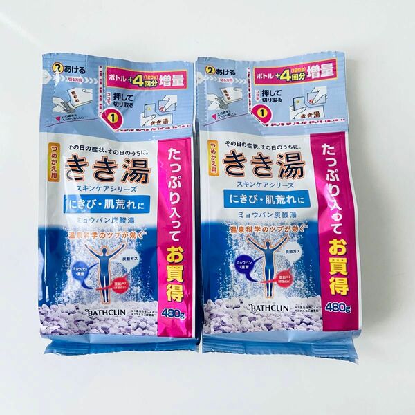 きき湯 ミョウバン炭酸湯 詰替用 480g×2 バスクリン