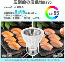 Aiwode 5.5W LED電球、昼光色6000K、E26口金ハロゲン電球50-60W形相当LEDスポットライト、圧倒的の演色性_画像4
