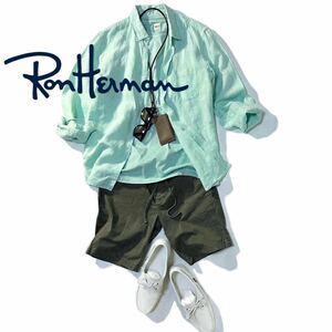 【Ron Herman】大人カジュアルの爽やか魅せに◎!!RHC ロンハーマン ミントグリーンシャツ Tシャツセット淡色LSリネンシャツ 長袖シャツ