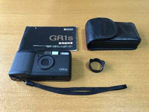 *RICOH Ricoh GR1s black * compact film camera / use instructions, hood, with strap 