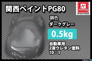 関西ペイント PG80 ダーク グレー 500g/自動車用 2液 ウレタン 塗料 艶有 Z24