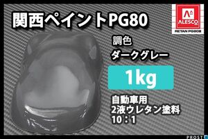関西ペイント PG80 ダーク グレー 1kg/自動車用 2液 ウレタン 塗料 艶有 Z25