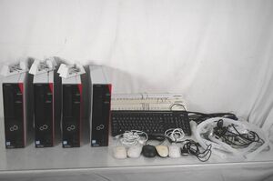 【5-75】 Fujitsu 富士通 ESPRIMO D587/SX FMVD3300GP ディスクトップPC パソコン 4台 キーボード コード まとめ HDDなし 電化製品 家電
