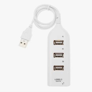 【新品】USBハブ 4ポートUSBケーブル付き ホワイト