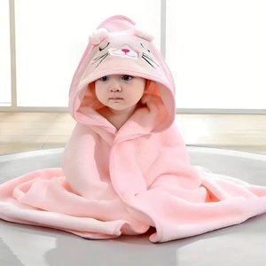  animal pattern for children bath towel bathrobe pink. . cat [ super soft . suction . eminent ]