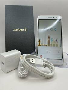 （KT060295)【爆速発送・土日発送可】 ZenFone 3 ホワイト 32GB 1円スタート SIMフリー アンドロイド Android ASUS Z017DA