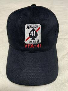 アメリカ海軍　U.S.NAVY VFA-41 BLACK ACES 識別帽　長期保管品