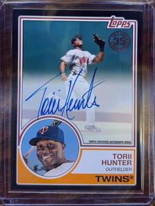 2018 Topps Update 1983 Design Auto Torii Hunter Auto 71/99 トリー・ハンター 直筆サインカード