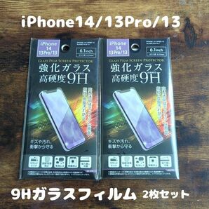 2枚セット 高硬度 9Hガラスフィルム iPhone14 / iPhone13 Pro / iPhone13