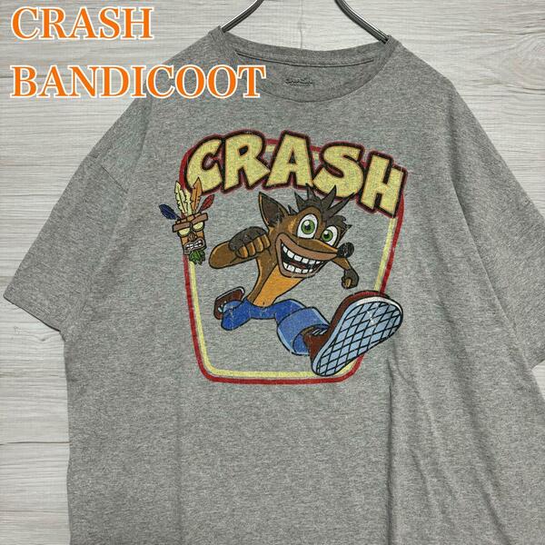 【入手困難】CRASH BANDICOOT クラッシュバンディクー　Tシャツ　2XLサイズ　ゲーム　キャラクター　一点物　レア　半袖　映画　海外輸入