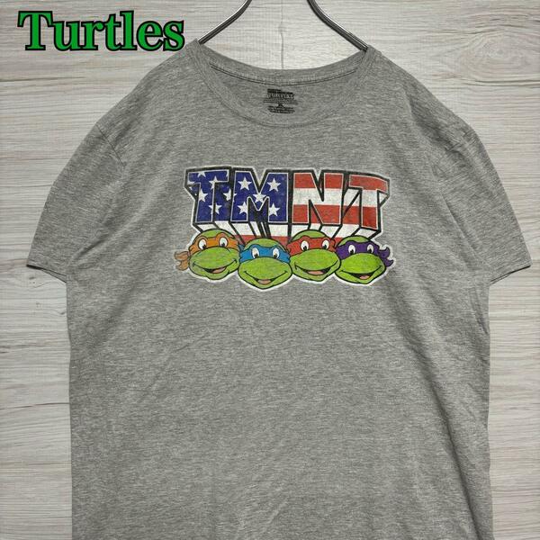 【入手困難】Turtles タートルズ Tシャツ　XLサイズ　ニコロデオン　ビッグプリント　ゆったり　キャラクター　一点物　アニメ　映画　海外