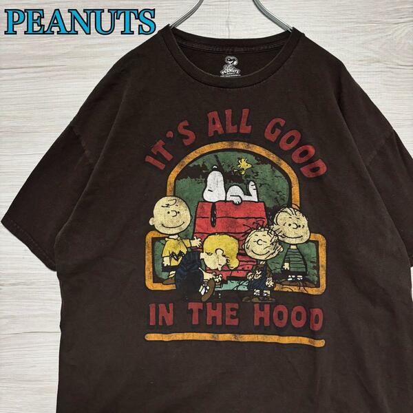 【入手困難】PEANUTS ピーナッツ　スヌーピー Tシャツ　XLサイズ　キャラクター　一点物　レア　半袖　アニメ　海外　輸入　ヴィンテージ　