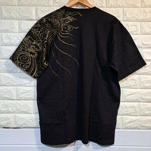 美品 [UNKNOWN] 鯉龍鳳凰 和柄 半袖 Tシャツ [ブラック/XL] 検/ 雅結 クロップドヘッズ 絡繰魂 華鳥風月 satori 参丸一 泥棒日記 豊天商店の画像2