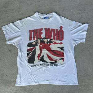 ビンテージ　80ｓ　1989年　ツアー　The　WHO　フー　ヘインズ　USA製　ツアー　バンド　ロック　デザイン　プリント　Tシャツ　240517