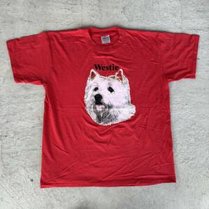 ビンテージ　90ｓ　オニータボディ　USA製　犬　Westie アニマル　デザイン　プリント　Tシャツ　240517