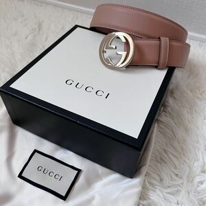 美品　未使用級　GUCCI ☆グッチ ベルトGG マーモント レザーユニセックス