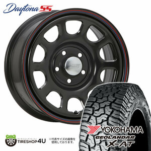 4本セット MLJ DAYTONA SS 16x7.0J 5/114.3 +35 BK YOKOHAMA GEOLANDAR X-AT G016 215/70R16 BL デリカD5