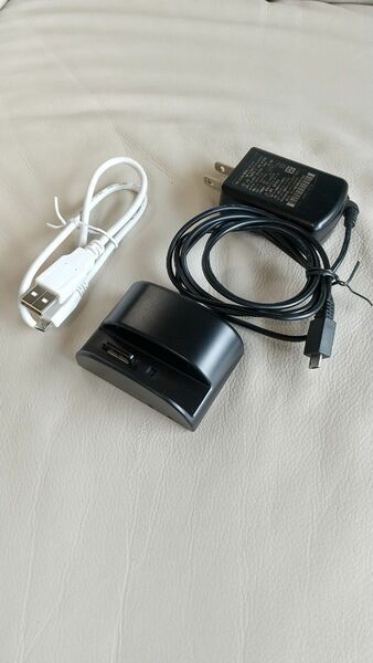 充電器 光ポータブルLTEポケットWIFI用 PWR-N1000用 クレードル 電源アダプター USB通信ケーブル(白)