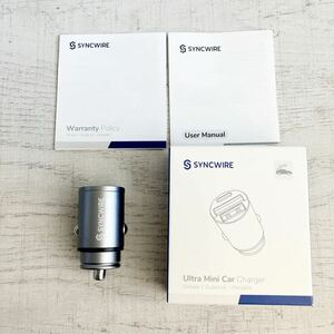 [ industry ultimate small size ]Syncwire cigar socket USB & USB C car charger 2 port [ PD 45W QC 45W correspondence / super sudden speed / all metal ] 12V/24V car correspondence 