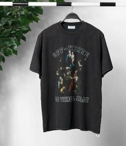 OFF-WHITE/オフホワイト Tシャツ トップス メンズ レディース レトロ ストリート ブラック L