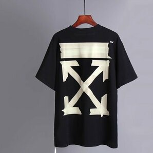 OFF WHITE オフホワイト トップス Tシャツ メンズ レディース ストリート カジュアル ブラック XLの画像1