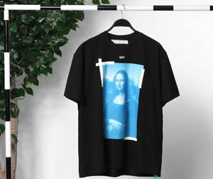 OFF WHITE オフホワイト トップス Tシャツ 半袖 メンズ レディース モナリザ カジュアル ブラック L