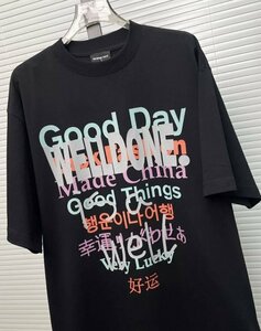 WELLDONE Tシャツ 半袖 トップス メンズ ユニセックス ストリート カジュアル ブラック L