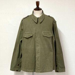 50s【French Military】シャツジャケット M47 前期タイプ size L コットンツイル レア ユーロヴィンテージ/フランス軍 ミリタリー 40s60s