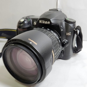 Y-05251K【通電動作未確認】Nikon ニコン D50 レンズバッテリー付き TAMRON タムロン XR Diⅱ 18~200mm 一眼カメラ 中古 ジャンク