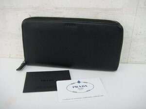 5323T【本物保証】 PRADA プラダ ラウンドファスナー 長財布 サフィアーノレザー ブラック 2ML317