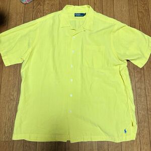 Polo by Ralph Lauren 開襟シャツ　シルクリネン　裾ポニー　XL