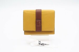 ☆安心の３大保証☆ ABランク ≪LOEWE ロエベ アナグラム/三つ折り財布≫ C660TR2X01 トライフォールド ウォレット マスタード イエロー