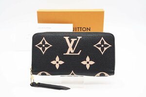 ☆安心の３大保証☆ ABランク ≪LOUIS VUITTON ルイ ヴィトン/ジッピーウォレット≫ M80481 モノグラム アンプラント バイカラー ブラック