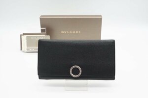 ☆安心の３大保証☆ ABランク ≪BVLGARI ブルガリ/二つ折り長財布≫ 30412 ブルガリ ブルガリ ロゴクリップ ブラック ブルー 美品 送料込