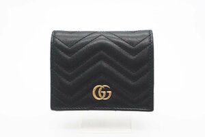 ☆安心の３大保証☆ ABランク ≪GUCCI グッチ/二つ折り財布≫ 466492 GGマーモント キルティング カードケース コイン&紙幣入れ付き 美品