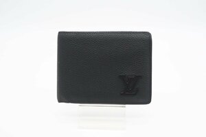 ☆安心の３大保証☆ ABランク ≪LOUIS VUITTON ルイ ヴィトン/二つ折り財布≫ M69829 LV アエログラム ポルトフォイユ ミュルティプル 黒