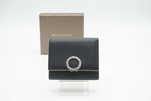 ☆安心の３大保証☆ ABランク ≪BVLGARI ブルガリ/三つ折り財布≫ 290973 ブルガリ ブルガリ ロゴクリップ ネイビー イエロー 美品 送料込