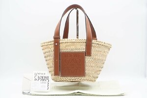 ☆安心の３大保証☆ ABランク ≪LOEWE ロエベ/ハンドバッグ≫ 10111490 ヤシの葉＆カーフ バスケットバッグ スモール ナチュラル タン 美品