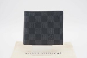 ☆安心の３大保証☆ Bランク ≪LOUIS VUITTON ルイ ヴィトン/二つ折り財布≫ M63336 ダミエ グラフィット ポルトフォイユ マルコ NM 送料込